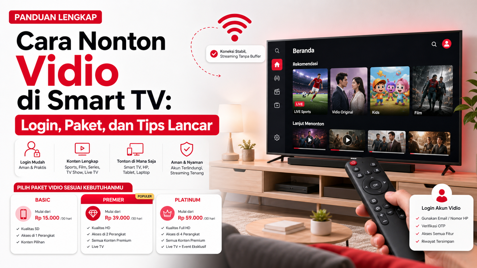 vidio - Cara Nonton Vidio di Smart TV: Login, Paket, dan Tips Lancar