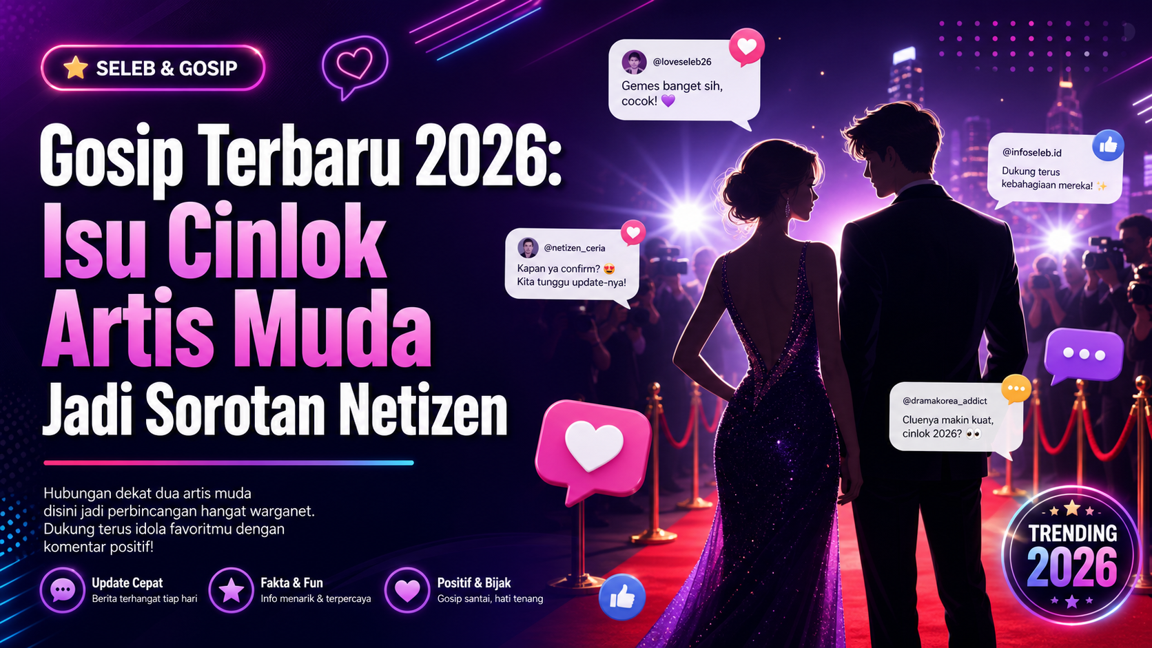gosip - Gosip Terbaru 2026: Isu Cinlok Artis Muda Jadi Sorotan Netizen