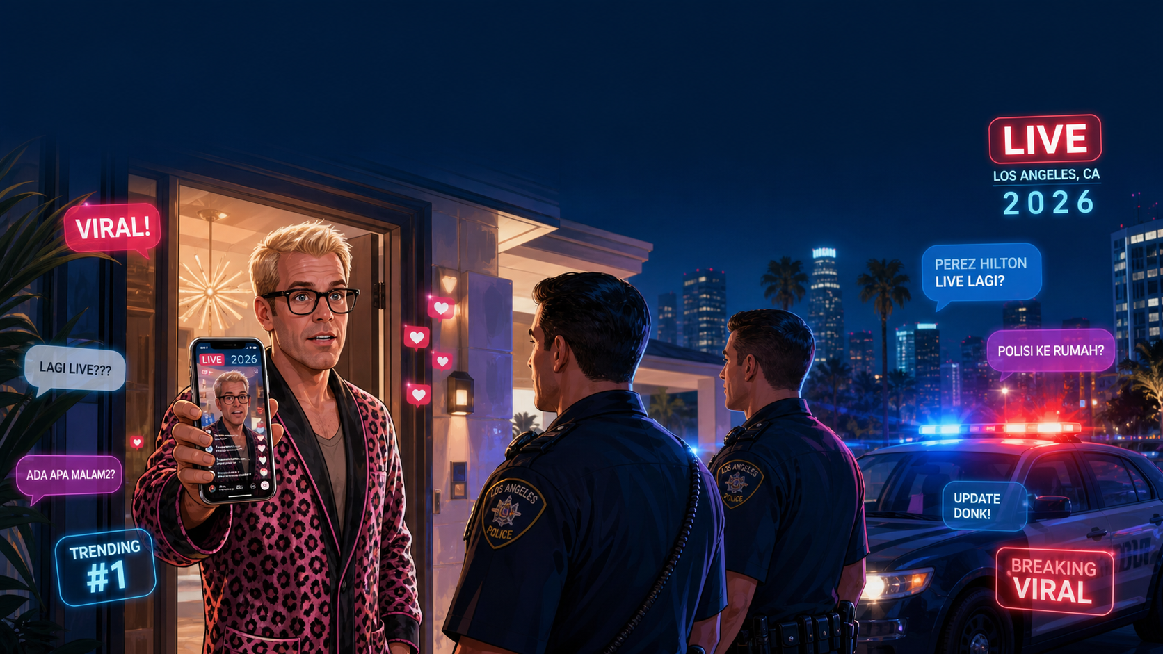 Perez Hilton 2026: Polisi Datangi Rumah Usai Live TikTok Viral - perez