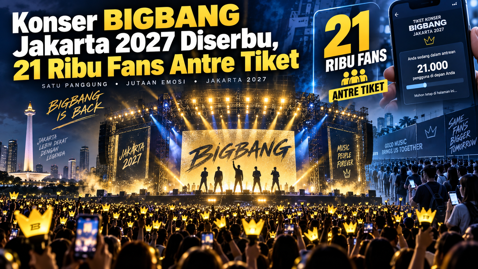 bigbang - Konser BIGBANG Jakarta 2027 Diserbu, 21 Ribu Fans Antre Tiket